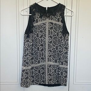 Adrianna Papell Lace Outline Tank Top